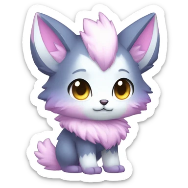 High quality Cute Cool Kawaii edgy Pretty Chibi Fur-Sona Colorful Fakemon Full Body sticker