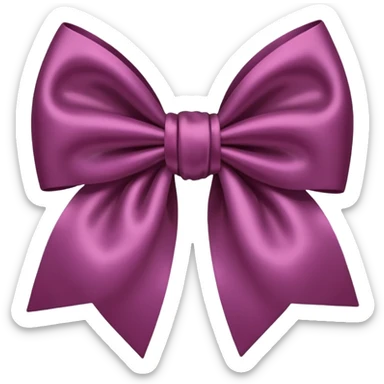 Deep mauve red bow sticker