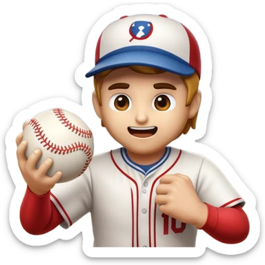 Cinematic Realistic Baseball Pop Culture Emoji, showcasing an action-packed scene of America's favorite pastime rendered with lifelike textures and energetic, nostalgic lighting. sticker