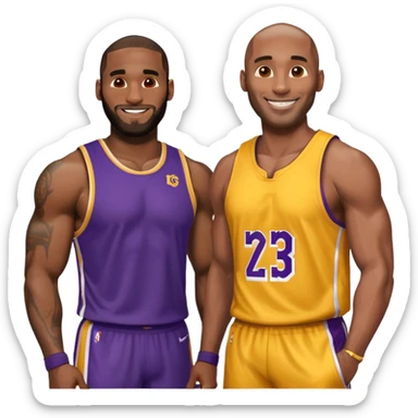 LeBron James and Kobe Bryant buff sticker