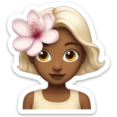 girl with magnolia sticker