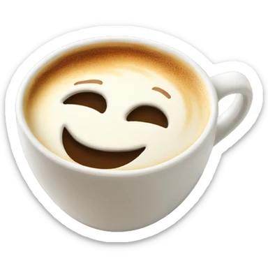 Latte in Ceramic cup sticker