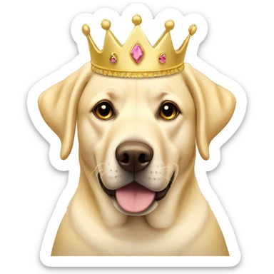 Yellow lab with a Princess crown sticker