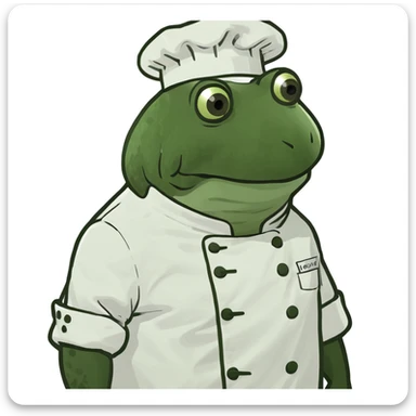 bufo in a chef coat sticker