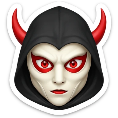 demon masqué avec une capuche sticker