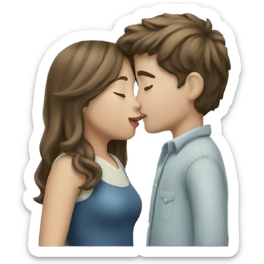 A boy kissing a girl  sticker