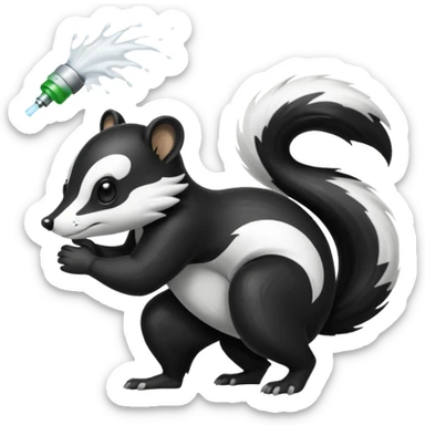 Skunk spraying sticker
