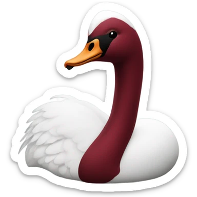 Dark red velvet swan sticker