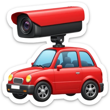 Camera de surveillance active avec une coche rouge sticker