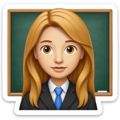 teacher emoji long caramel hair light skin sticker