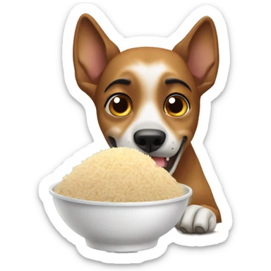 Guyanese dog eating rice sticker