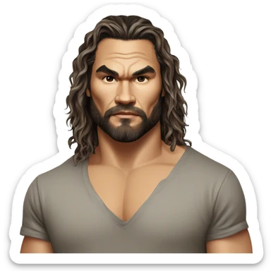 realistic jason momoa wearing tee sticker