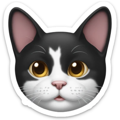 tuxedo cat snipped left ear ✂ sticker