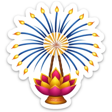 diwali fire works sticker