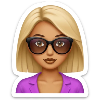 Sassy woman with tinted sunglasses sticker