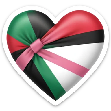 PALESTINE FLAG HEART WITH PINK RIBBON sticker