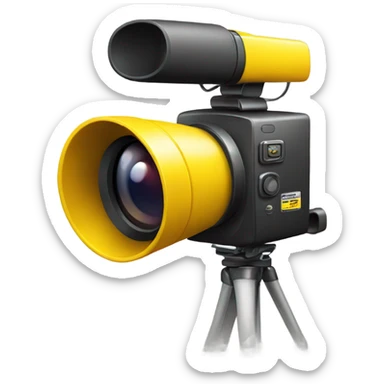 the yellow video camera looks in profile sticker