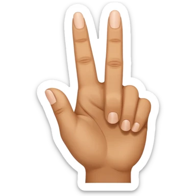 Hand, middle finger facing towards camera at 100 degree angle. 3 fingers and thumb facing up sticker