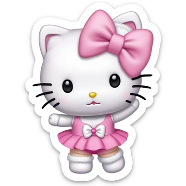 Hello Kitty performing a back walkover sticker