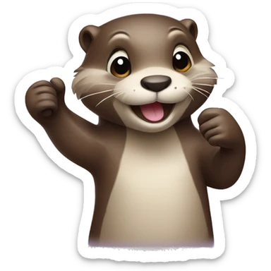  Cute otter two thumbs up sticker