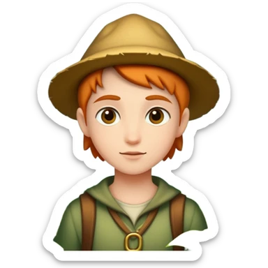 person exploring an enchanted forest sticker