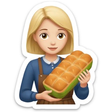 girl buying bread sticker