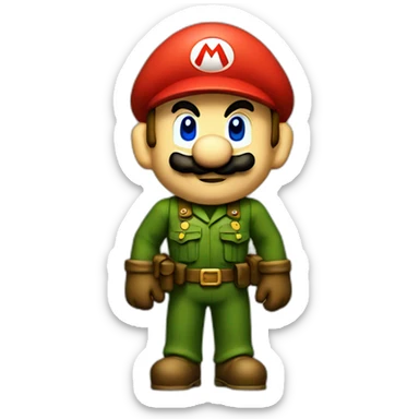 Super Mario meet the army sticker