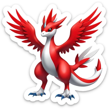 Cute Shiny Guilmon-Silvally-Latias-Fakémon-hybrid-creature (full body)  sticker