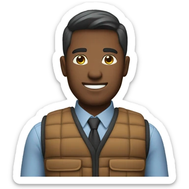 Finance bro with gilet sticker