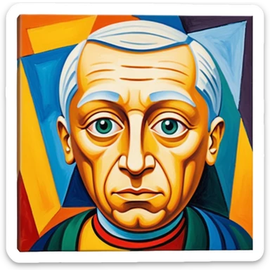 pablo picasso painting on canvas sticker