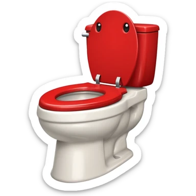 evil red toilet sticker