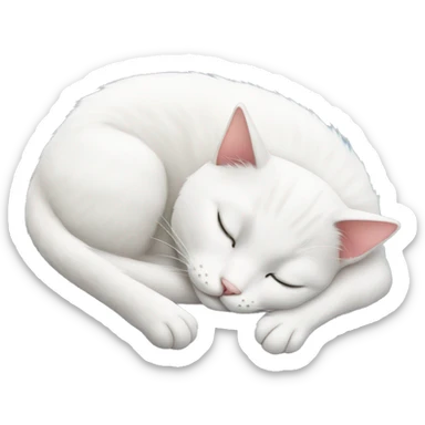 Christmas white cat sleeping on a pillow  sticker