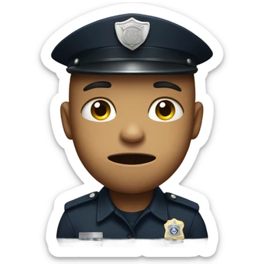Cop with tears coming from his eyes  sticker