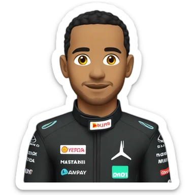 Lewis Hamilton in black race suit sticker