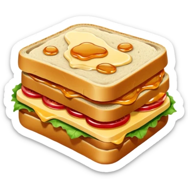 Un sandwich dorato con marmellata e mirtilli sticker