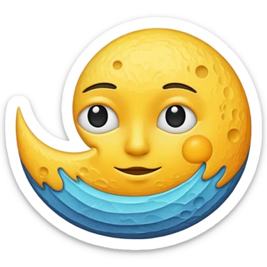 phases of the moon: half moon , no eyes sticker