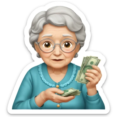 the granny should be counting money sticker