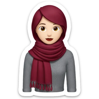 Burgundy scarf sticker