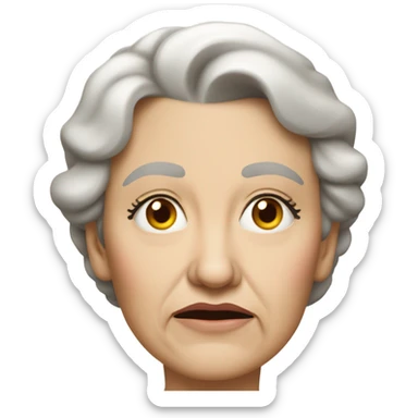 Older white woman with sour expression sticker
