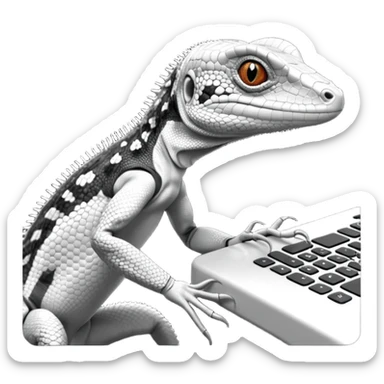 LIZARD in black and white. looks like the one on the Hands on Machine learning with scikit learn&tensorflow book sticker