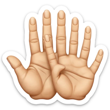 hand from the top with five fingers, make women and men hands sticker