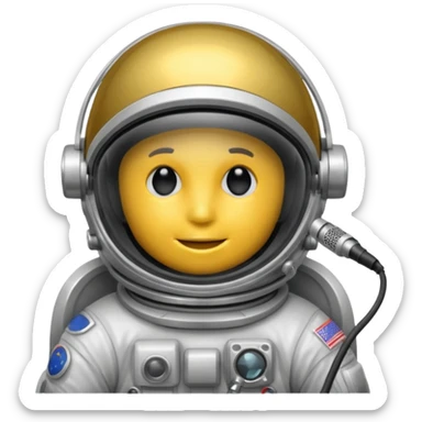 Astronaut helmet with Small microphone boom near the mouth. sticker