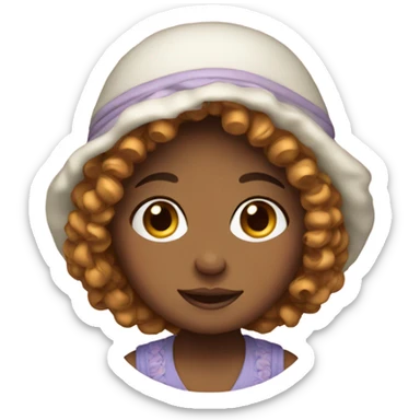 Curly girl with bonnet sticker