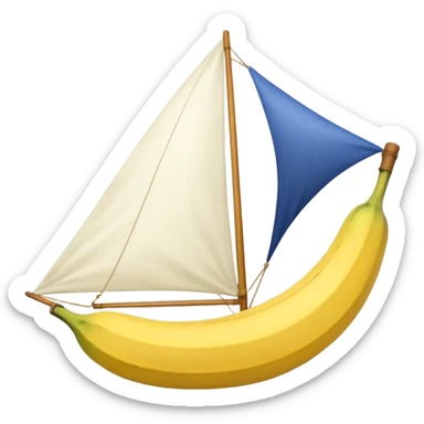 A sail made xed with a banana  sticker