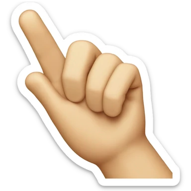 a hand with the pointer finger and thumb making an L sticker