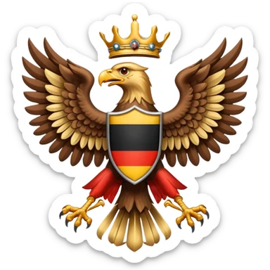 Make a German coloured 1940s inspired doubled headed eagle emoji  sticker