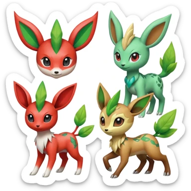Meloetta-Scizor-Leafeon-Pokémon-Digimon-Fakémon-creature sticker
