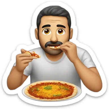 Armenian man eating lahmacun  sticker