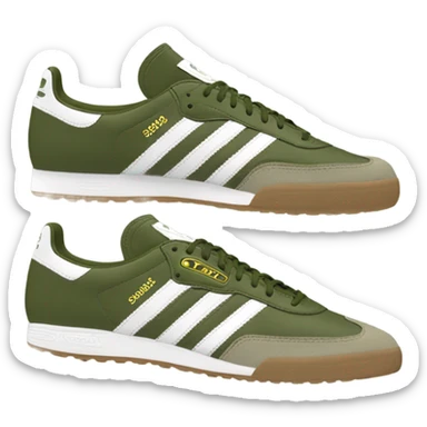 two khaki green adidas samba sticker