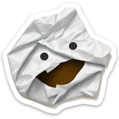 crumpled up piece of piece of paper sticker
